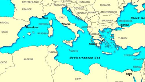 laut terluas di dunia laut mediterania